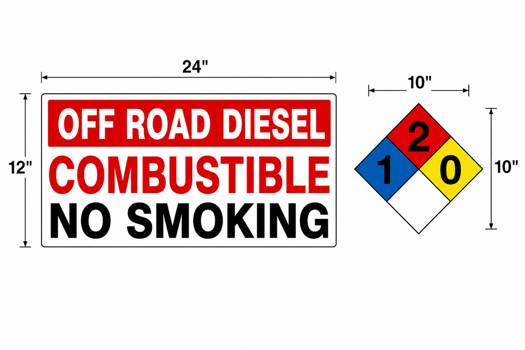 AST OFF ROAD DIESEL High Performance Graphic Set - 1 Each NFPA & Tank Decal
