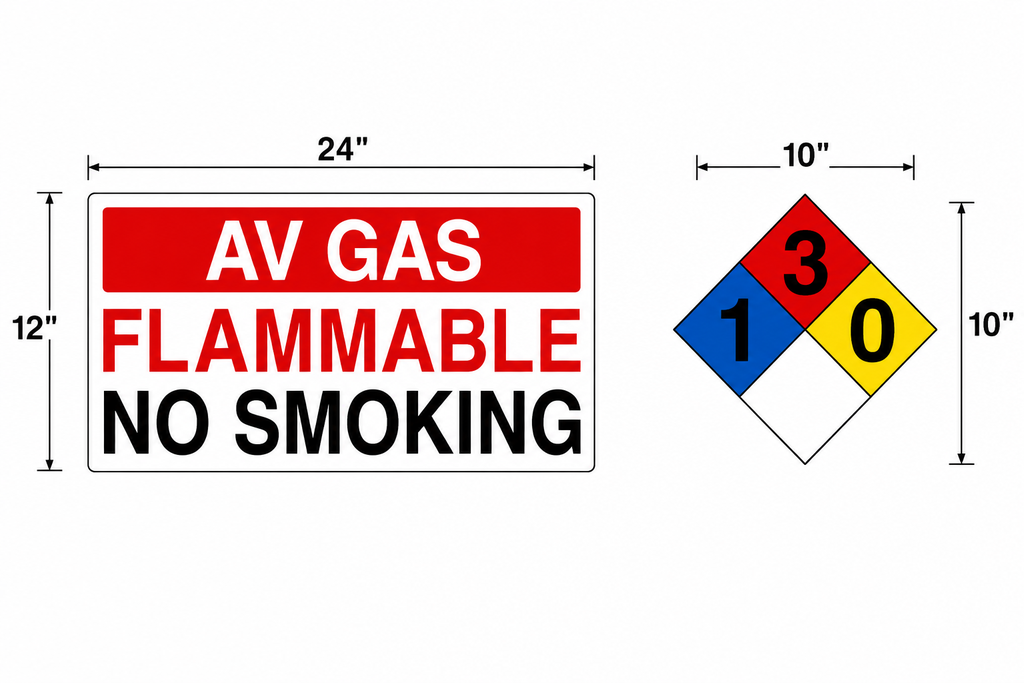 AST AV GAS DIESEL High Performance Graphic Set - 1 Each NFPA & Tank Decal