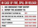 CAS-2416-ICOF - 24"W X 16"H - In Case of Fire Spill or Release ...Emergency Procedure Sign - Red / Black on White Aluminum