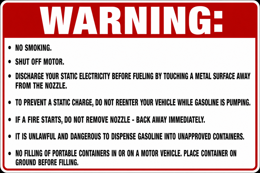 CAS-2416-WARN - 24"W X 16"H - WARNING NO SMOKING Sign - Red / Black on White Aluminum
