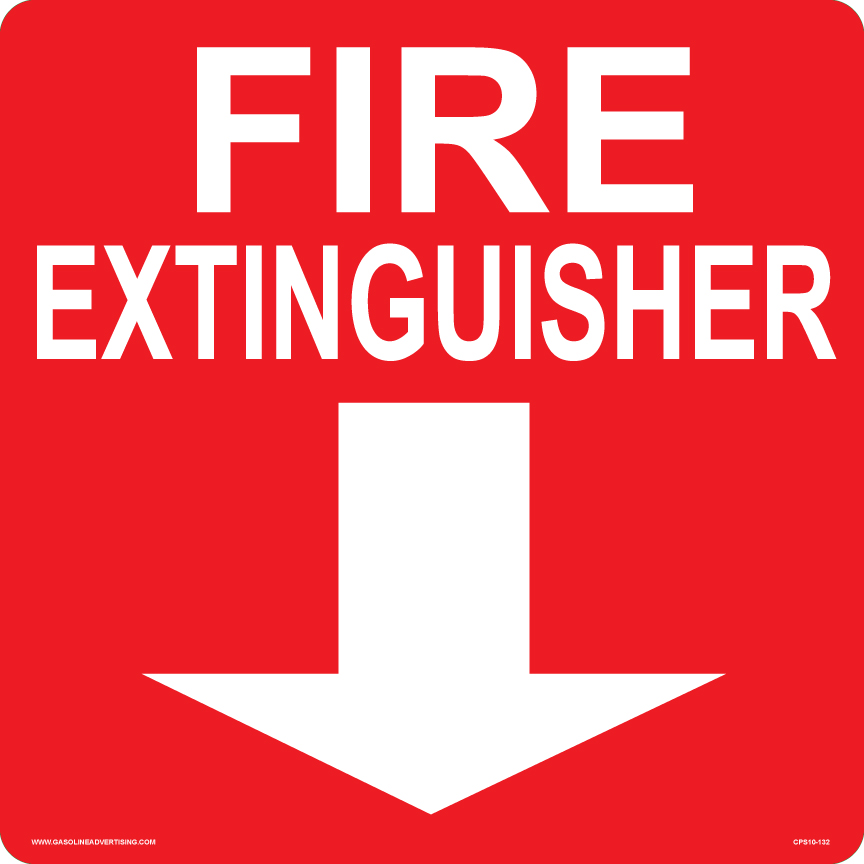CSS10-132 - 12"W X 12"H - Fire Prevention - FIRE EXTINGUISHER - Styrene Sign