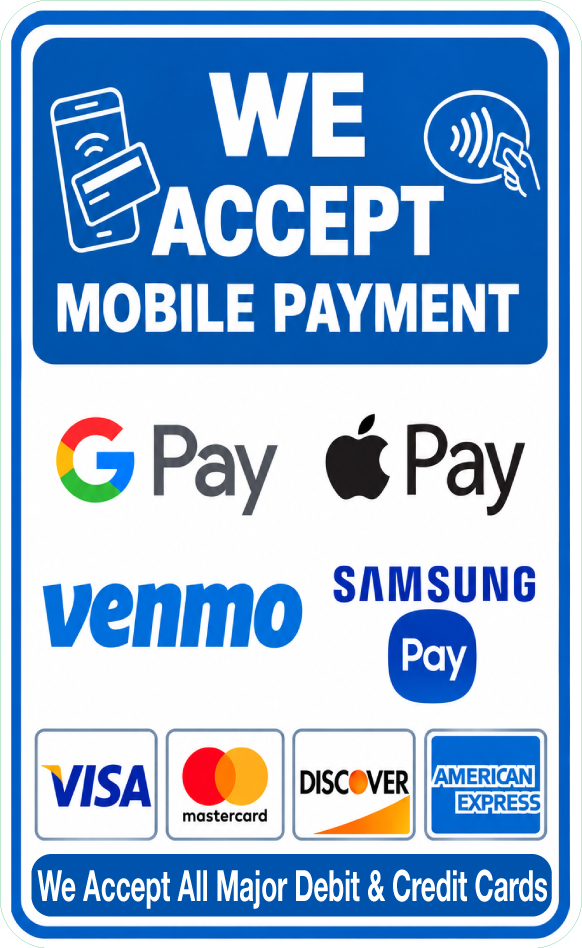 DG10-LD-WCMP - We Accept Mobile Payment...Upper Bezel Door Graphic