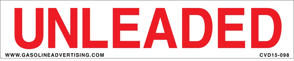 CVD15-098 - 6"W X 2"H - UNLEADED Decal
