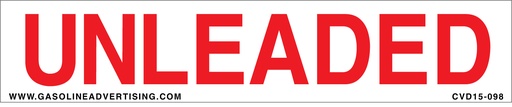 [CVD15-098] CVD15-098 - 6"W X 2"H - UNLEADED Decal