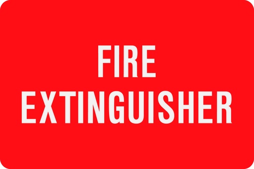[AS-51] AS-51 - 12" x 8" Metal - Fire Extinguisher - White On Red Aluminum