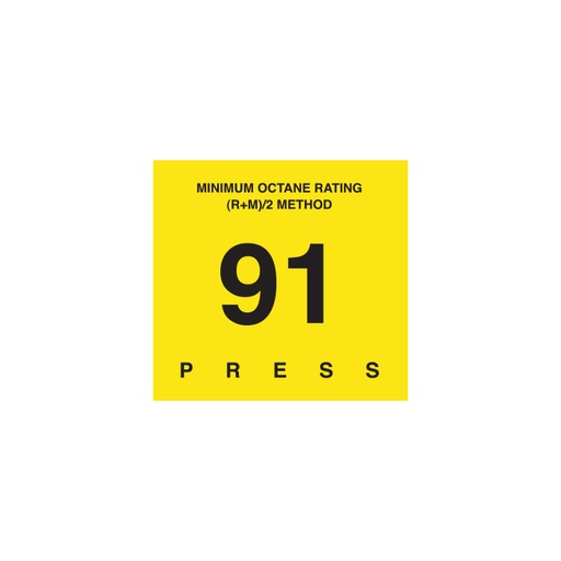 [D-29-91] D-29-91 Octane & Cetane Rating Decal - MINIMUM OCTANE...