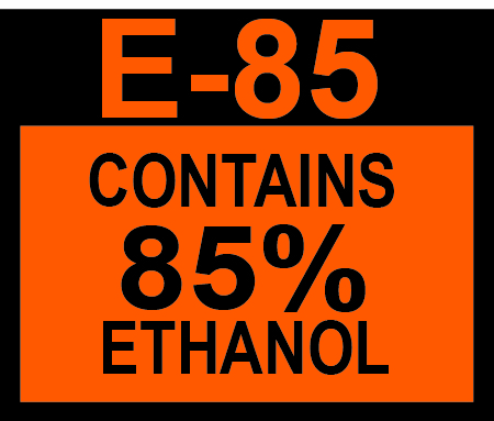D-30-E85 Pump Ad. Panel Decal - CONTAINS 85%... | Gasoline Advertising