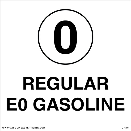 [D-678] D-678 - 6"W x 6"H - API Color Coded Decal - REGULAR EO GASOLINE