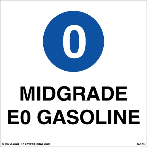 [D-679] D-679 - 6"W x 6"H - API Color Coded Decal - MIDGRADE E0 GASOLINE