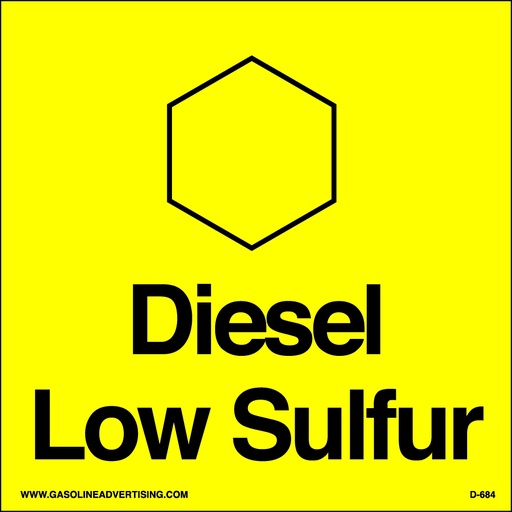[D-684] D-684 - 6"W x 6"H - API Color Coded Decal - Diesel low Sulfur