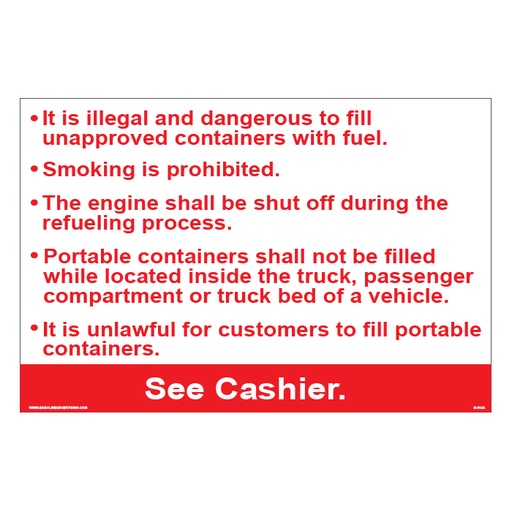 [D-815A] D-815A Fueling Instruction Decal - It is Illegal...