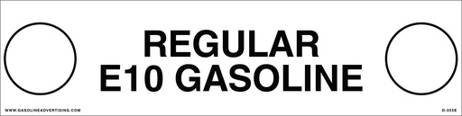 [D-355E] D-355E API COLOR CODED DECAL - REGULAR E10 GASOLINE