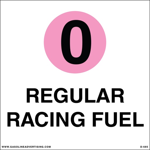 [D-685] D-685 API Color Coded Decal - REGULAR RACING FUEL
