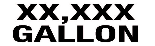 [CAS-51.5-BW] CAS-51.5-BW 5" x 1.5" - Gallonage - Aluminum Sign