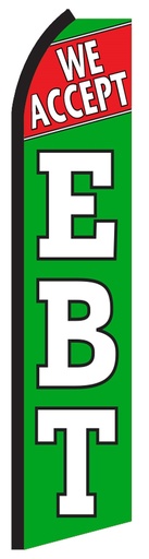 FF-312-034 - WE ACCEPT EBT Swooper Feather Flag for Outdoor Use