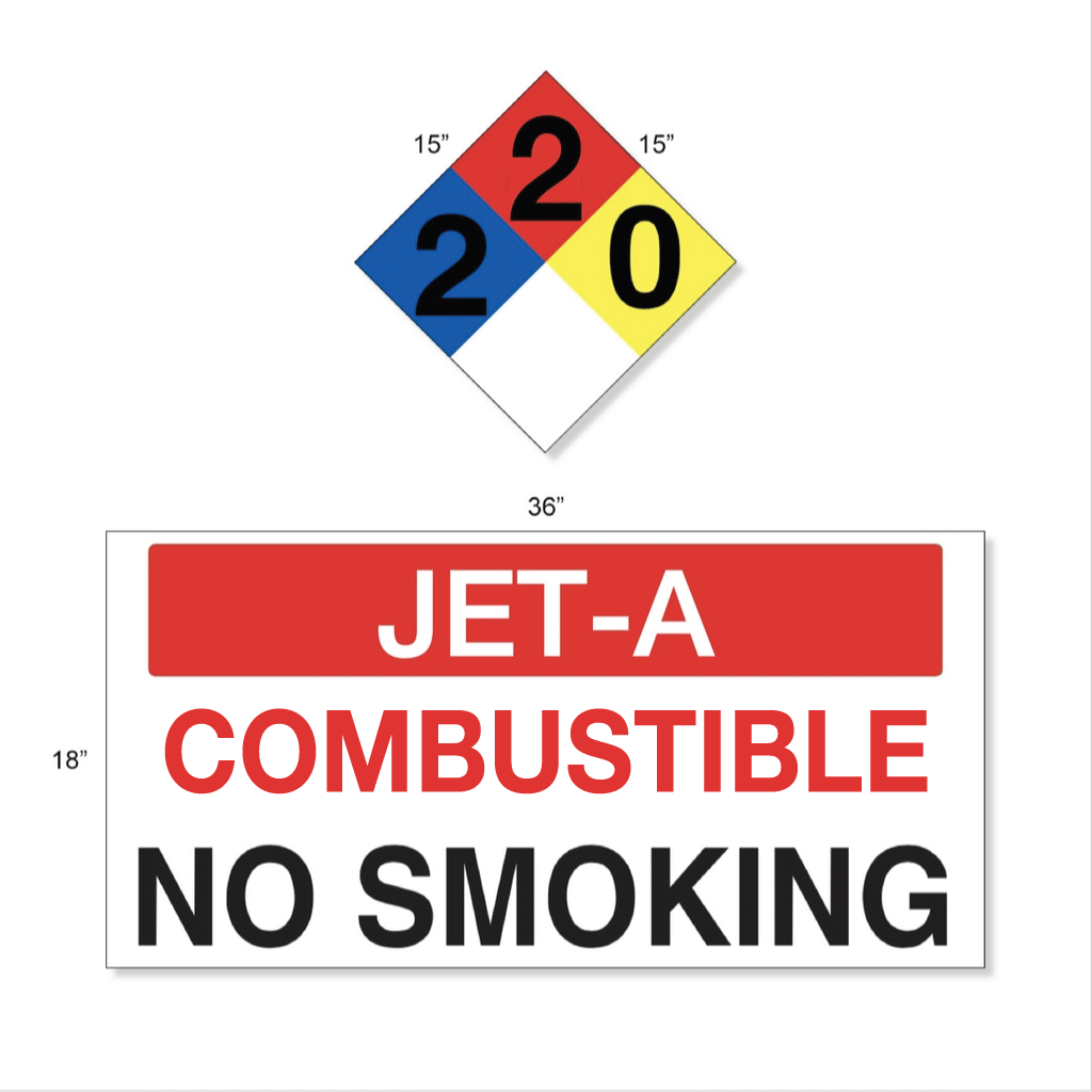 [G4-3618-15JET-A] AST JET-A High Performance Graphic Set - 4 Each NFPA & Tank Decal