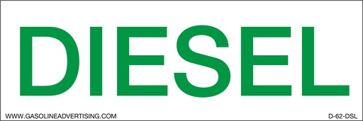 [D-62-DSL] D-62-DSL - 6"W X 2"H - Diesel Decal