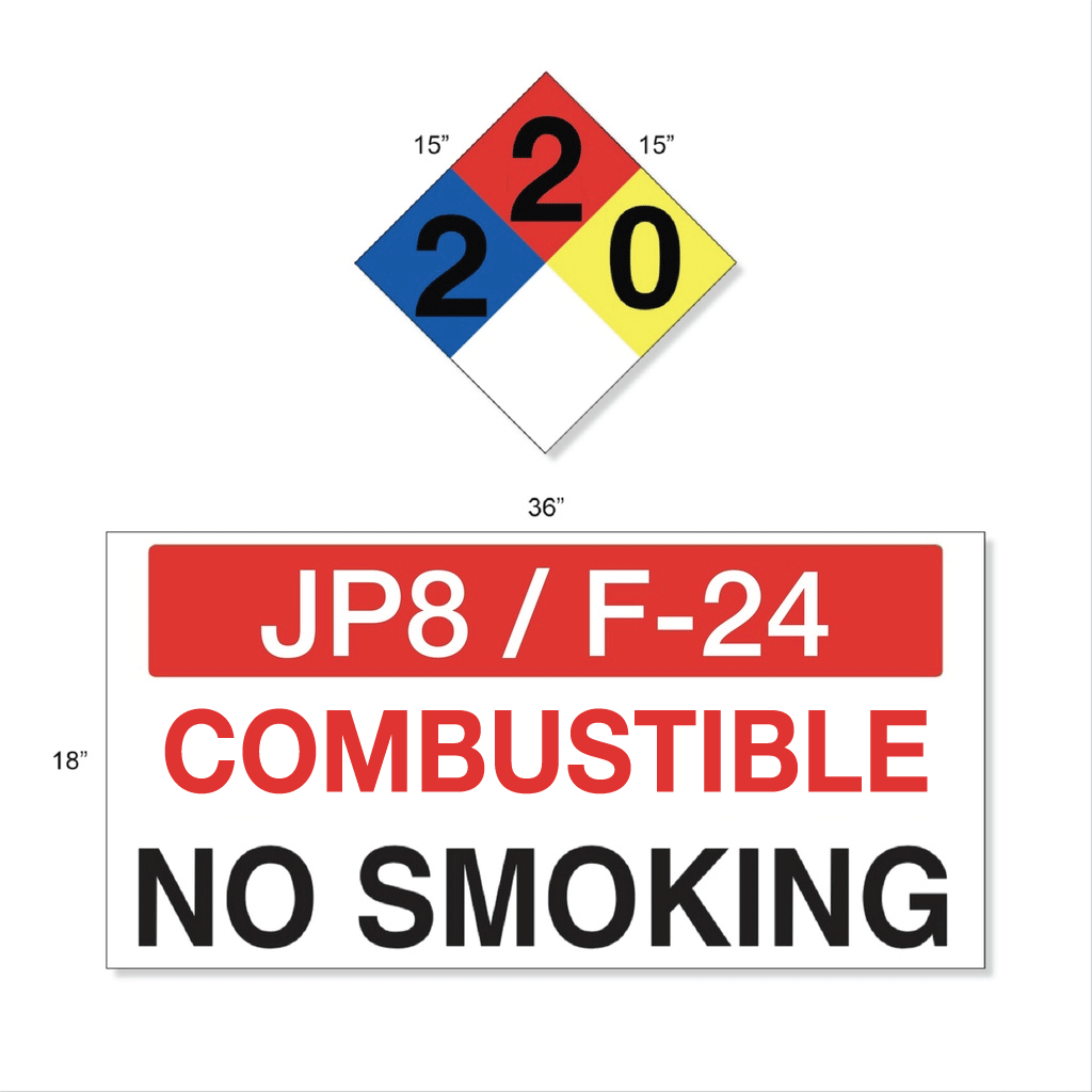 [G4-3618-15JP8] AST JP-8 / F24 High Performance Graphic Set - 4 Each NFPA & Tank Decal