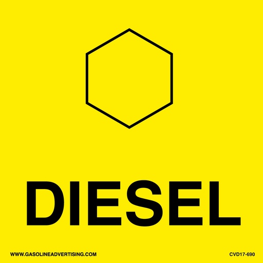 [CVD17-690] CVD17-690 6" x 6" "DIESEL" B/Y API Color Coded Custom Decal
