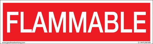 [D-144-FLAM-WR] D-144-FLAM-WR - 14"W X 4"H - FLAMMABLE Decal