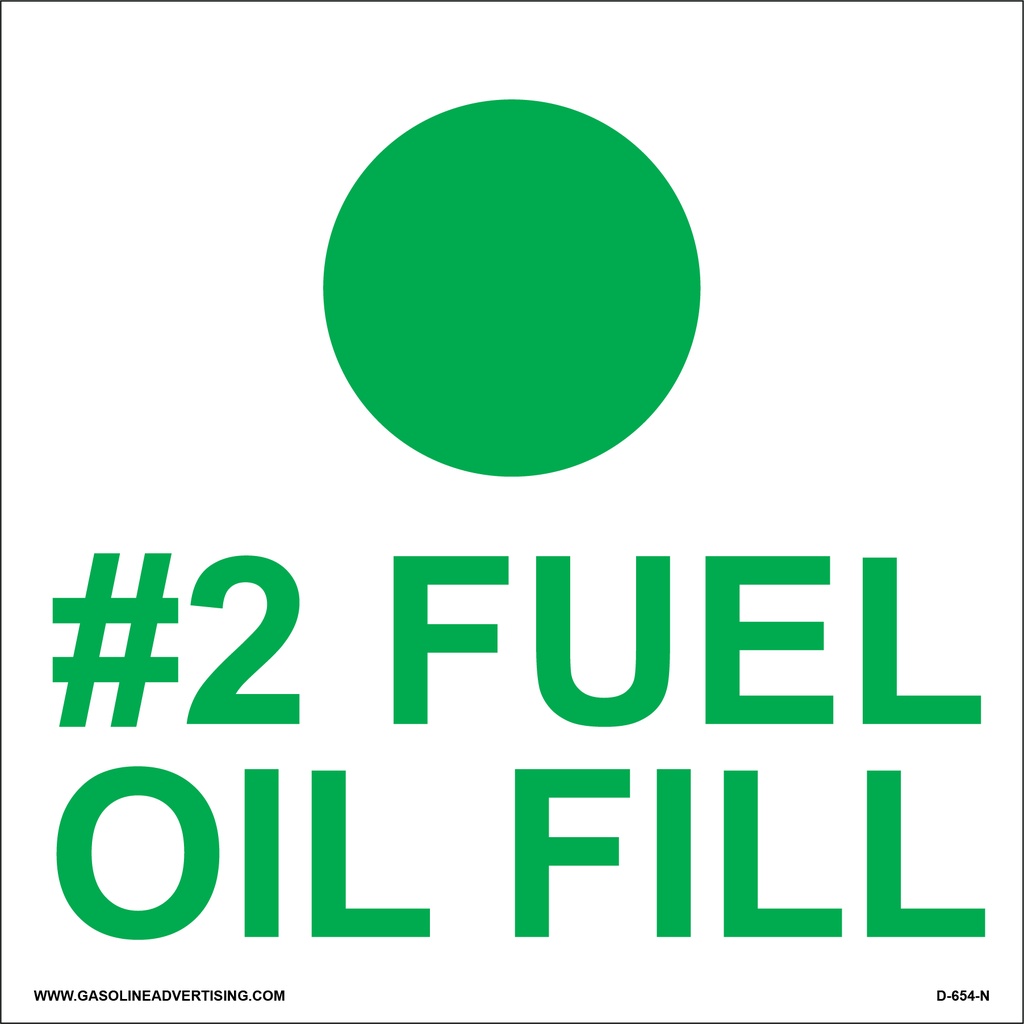 D-654-N API Color Coded Decal - #2 FUEL OIL FILL | Gasoline Advertising