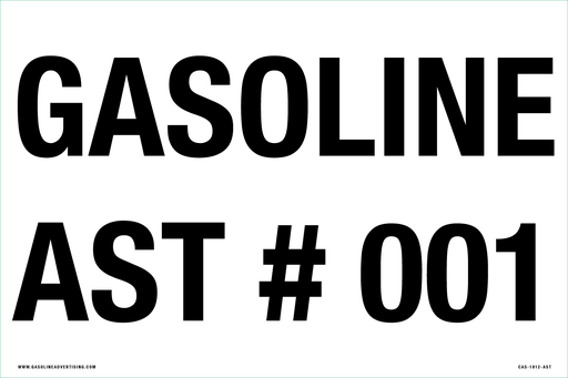 [CAS-1812-AST] CAS-1812-AST - 18"W X 12"H - PRODUCT NAME AST #XXX - Black on White Aluminum Sign
