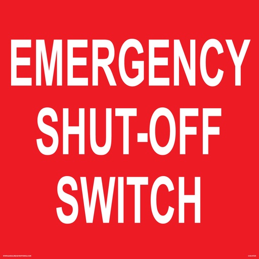 [CAS-HTZ3R] CAS-HTZ3R - 6" x 6" Metal - Emergency Shut-Off Switch - R/W