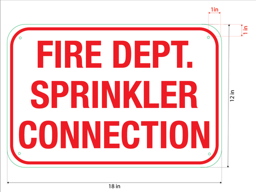 CRS-1812-FDSC 18" x 12" - Fire Dept. Sprinkler Connection - Reflective Sign