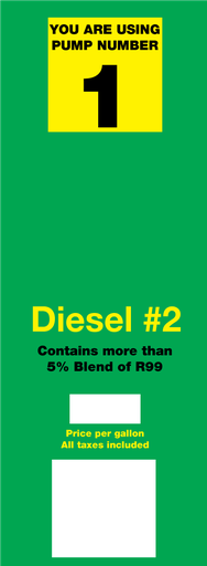 DG8-PO11-DSL#2-PN Brand Panel - Diesel #2 with Pump Number