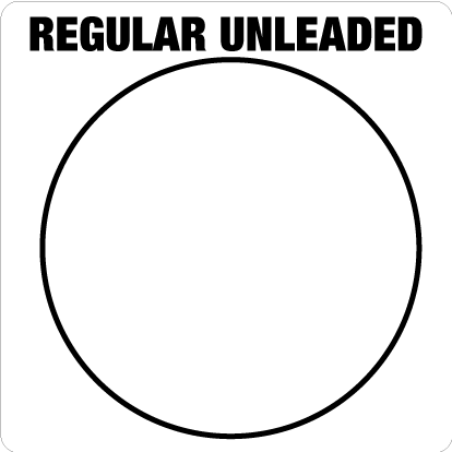 DGS-66-REG - 5.75" x 5.75" "REGULAR UNLEADED" Black on White with API Symbol