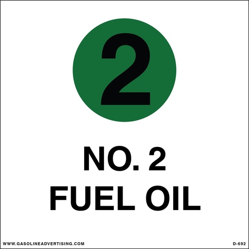 [CSS-692-N] CSS-692-N - 6"W x 6"H - API Color Coded Rigid Plastic - NO. 2 FUEL OIL