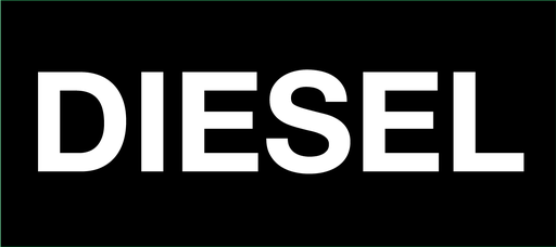 D-188-DSL - 18"W X 8"H - DIESEL - White on Black Decal