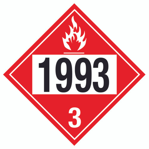 [D-1993-15] D-1993-15  D-1993 15" x 15" Decal DOT Placard # 1993-Combustible Fuel