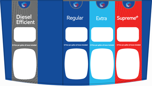 [DG42-PO41-SYN] DG42-PO41-SYN Synergy Graphic for Ovation 2 - 3+1 Dispenser -  Diesel Efficient, Regular, Extra, Supreme+
