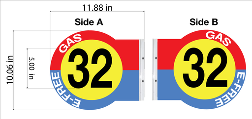 [PS10-CUS-GASEFR] PS10-CUS-GASEF - 10" ROUND PUMP #'s - Custom Layout for Gas and EFree