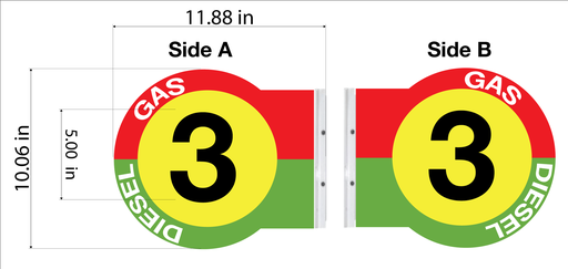 [PS10-CUS-GASDSL] PS10-CUS-GASDSL - 10" ROUND PUMP #'s - Custom Layout for Gas and Diesel