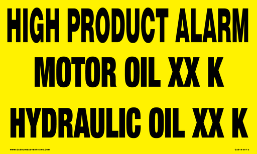 [CAS18-007-2] CAS18-007-2 - 20" x 12" Metal - High Product Alarm...