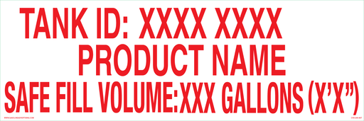 [CVD-248-AST] CVD-248-AST - 24"W X 8"H - TANK ID PRODUCT NAME SAFE FILL... DECAL - 2" high letters