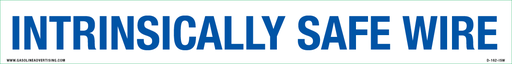 [D-61-ISW] D-61-ISW- 6"W X .75"H - INTRINSICALLY SAFE WIRE - Blue on White background
