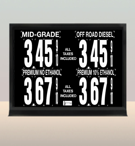 [M451P-HLX] 4 Grades - Helix M450-HLX Series Pump Top Fuel Price sign w/ 4.5" Magnetic Digits