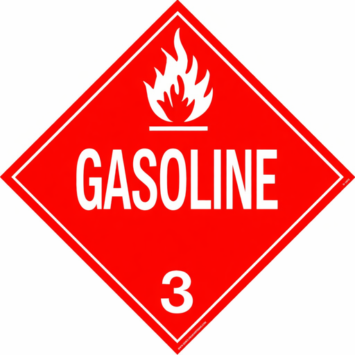 [D-15GAS] D-15GAS - 15" x 15" GASOLINE D.O.T. Decal