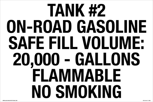 [CVD-2416-TI-ORG] CVD-2416-TI-ORG - 24"W X 16"H with 2" high letters - Tank 2 - On Road Gasoline... - Black on White background Decal