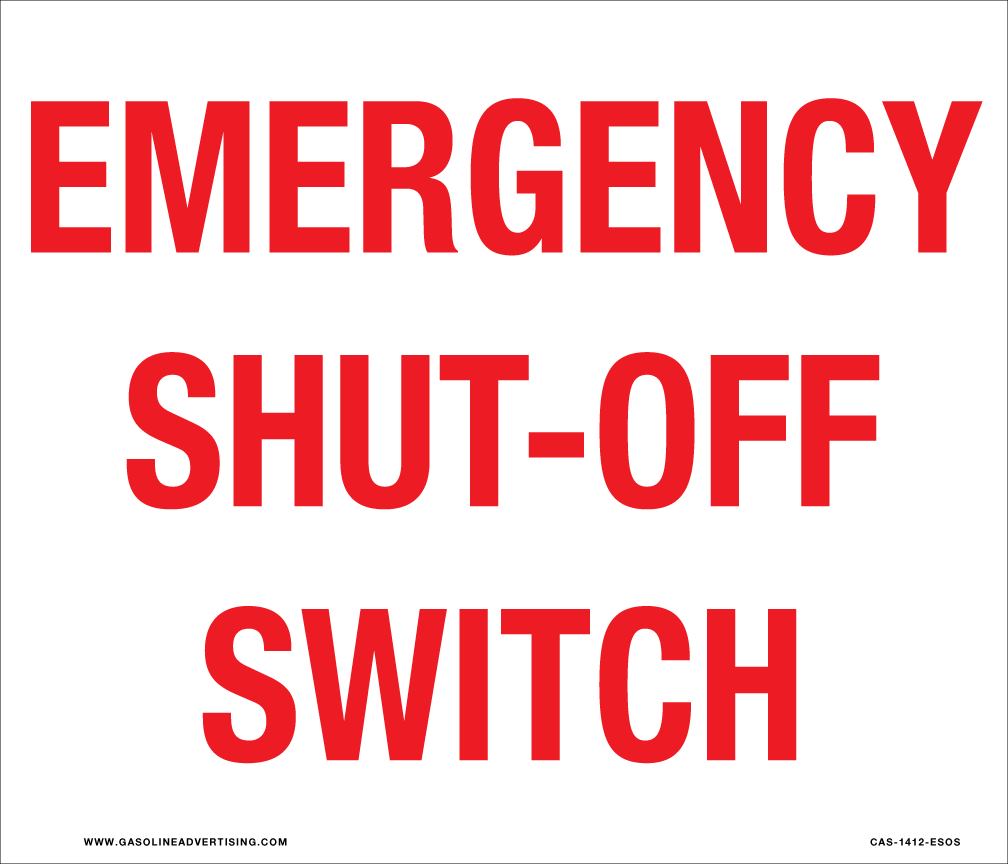 [CAS-1412-ESOS] CAS-1412-ESOS - 14"W x 12"H Emergency Shut-Off Switch -2" High Letters - Aluminum Sign