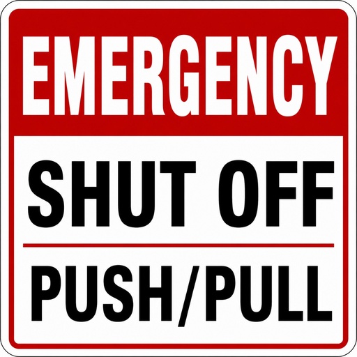 [CAS-1212-ESOPP] CAS-1212-ESOPP 12" X 12" Aluminum Sign, "Emergency Shut Off Push/Pull"