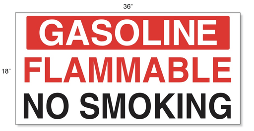 [HPD-1801] AST Gasoline Decal - 36"w X 18"h - Gasoline Flammable No Smoking