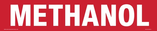 [HPD-255-METH] HPD-255-METH - 25"W X 5"H - Methanol - Decal - White on Red