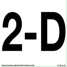 [D-33-2-D] D-33-2-D - 3"W x 3"H - 2-D - Black Letters on White Background Decal