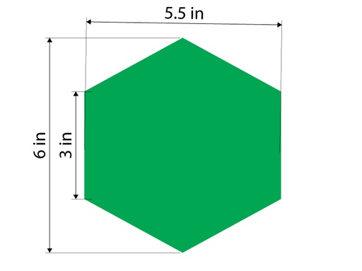 [CVL-HEX-6-G] CVL-HEX-6-G - 5.5"W x 6"H - Green Hexagon - Green Vinyl