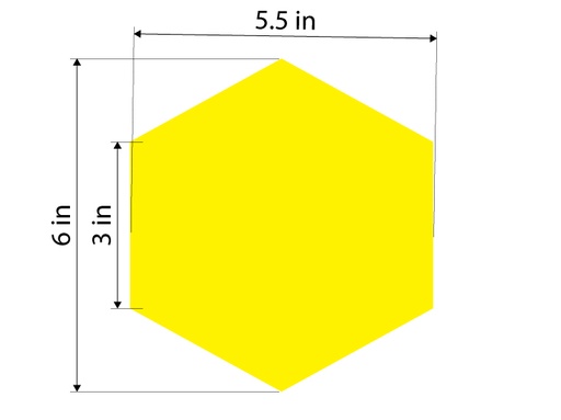 [CVL-HEX-6-Y] CVL-HEX-6-Y - 5.5"W x 6"H - Yellow Hexagon - Yellow Vinyl