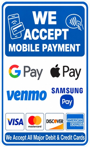 [DG10-LD-WCMP] DG10-LD-WCMP - We Accept Mobile Payment...Upper Bezel Door Graphic